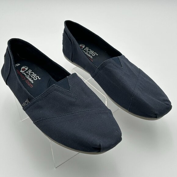 BOBS by SKECHERS Peace & Love Navy Flats Sz 9.5W Memory Foam W/Box Style 33645 - Picture 2 of 8